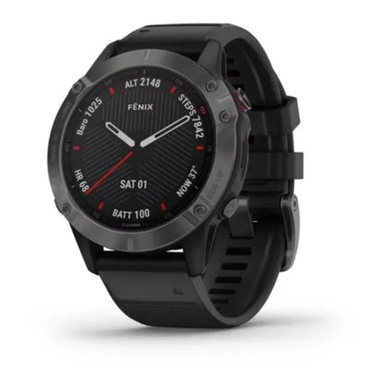 Garmin fenix 6 Pro - 47 mm - black - sports watch with band - silicone - black - wrist size: 125-208 mm - display 1.3" - 32 GB - Bluetooth, Wi-Fi, ANT+ - 60 g