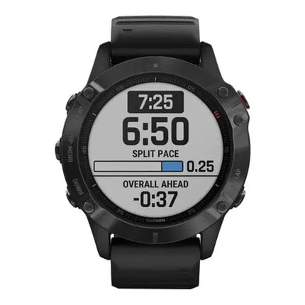 Garmin fenix 6 Pro - 47 mm - black - sports watch with band - silicone - black - wrist size: 125-208 mm - display 1.3" - 32 GB - Bluetooth, Wi-Fi, ANT+ - 60 g
