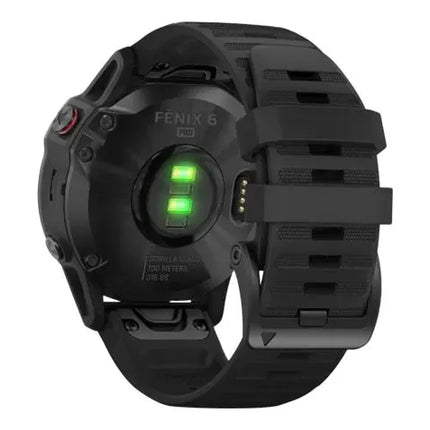 Garmin fenix 6 Pro - 47 mm - black - sports watch with band - silicone - black - wrist size: 125-208 mm - display 1.3" - 32 GB - Bluetooth, Wi-Fi, ANT+ - 60 g