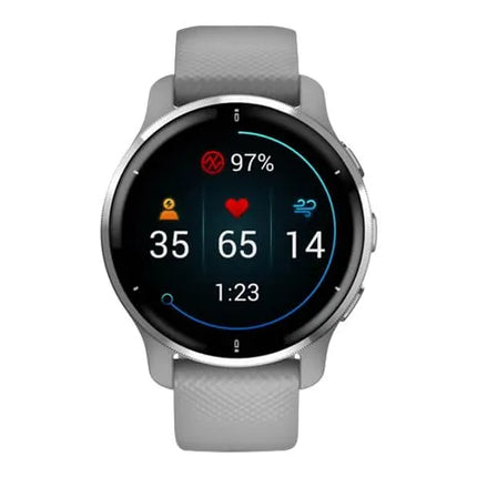 Garmin Venu 2 Plus - 43 mm - powder grey - sports watch with band - silicone - powder grey - wrist size: 125-190 mm - display 1.3" - Bluetooth, Wi-Fi, ANT+ - 51 g