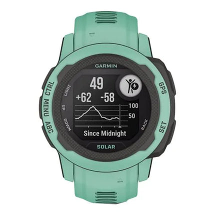 Garmin Instinct 2S Solar - 40 mm - neo-tropical - sports watch with band - silicone - wrist size: 112-180 mm - monochrome - 32 MB - Bluetooth, ANT+ - 43 g