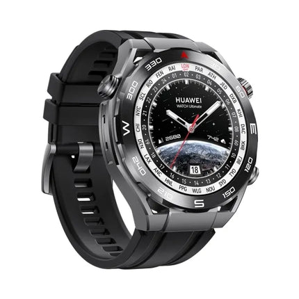 Huawei Watch Ultimate - Smart watch with strap - Hydrogenated Nitrile Butadiene Rubber (HNBR) - wrist size: 140-210 mm - display 1.5" - NFC, Bluetooth - 76 g - expedition black