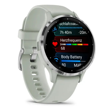 Garmin Venu 3S - 41 mm - sage grey - smart watch with band - silicone - wrist size: 110-175 mm - display 1.2" - 8 GB - Bluetooth, Wi-Fi, ANT+ - 40 g