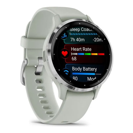 Garmin Venu 3S - 41 mm - sage grey - smart watch with band - silicone - wrist size: 110-175 mm - display 1.2" - 8 GB - Bluetooth, Wi-Fi, ANT+ - 40 g