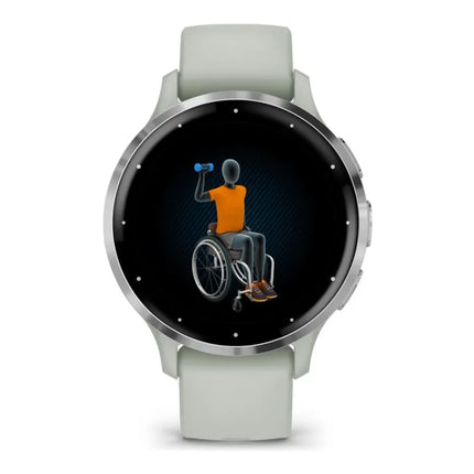 Garmin Venu 3S - 41 mm - sage grey - smart watch with band - silicone - wrist size: 110-175 mm - display 1.2" - 8 GB - Bluetooth, Wi-Fi, ANT+ - 40 g