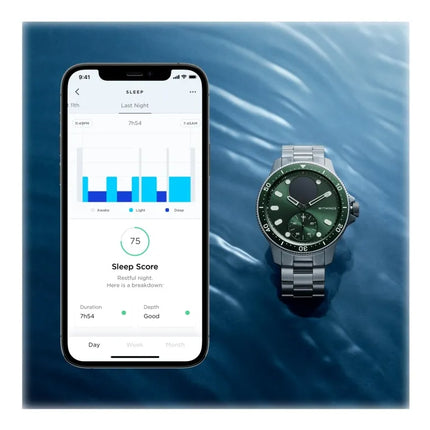 Withings ScanWatch Horizon - Special Edition - 43mm - Green - Hybrid Smartwatch with Oyster Metal Link Bracelet - Stainless Steel - Monochrome - Bluetooth - 76g