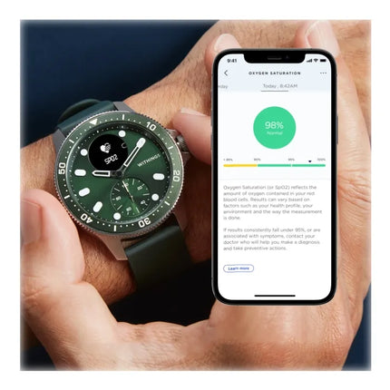 Withings ScanWatch Horizon - Special Edition - 43mm - Green - Hybrid Smartwatch with Oyster Metal Link Bracelet - Stainless Steel - Monochrome - Bluetooth - 76g