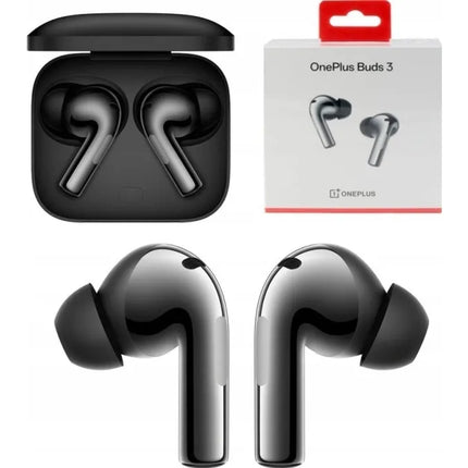 OnePlus Buds 3 - True Wireless Earbuds with Mic. - In-ear - Bluetooth - Active noise cancellation - Metal grey