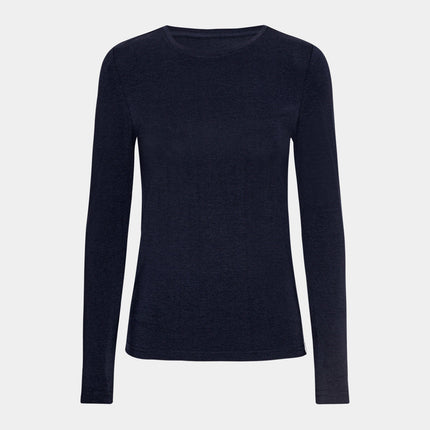 Navy langærmet bambus T-shirt