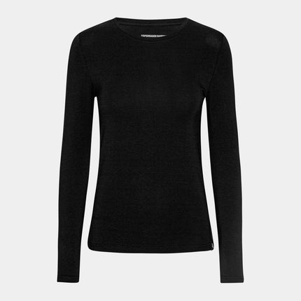 Sort langærmet bambus T-shirt
