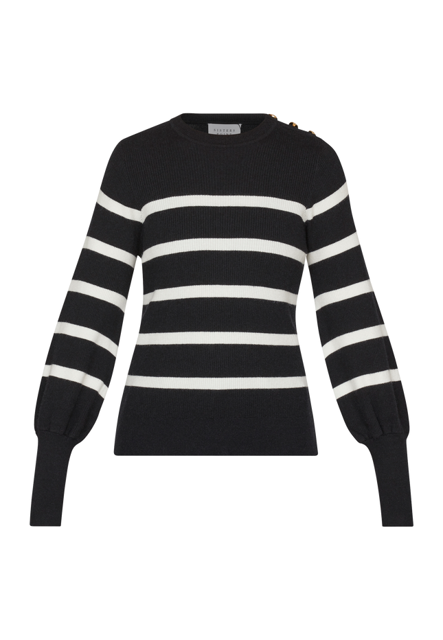 Hani-Stripe Bluse - Sort