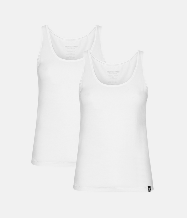 2 stk hvide bambus tank top