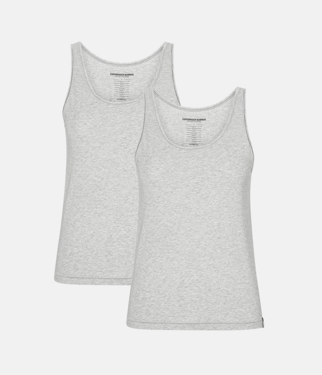 2 stk grå bambus tank top