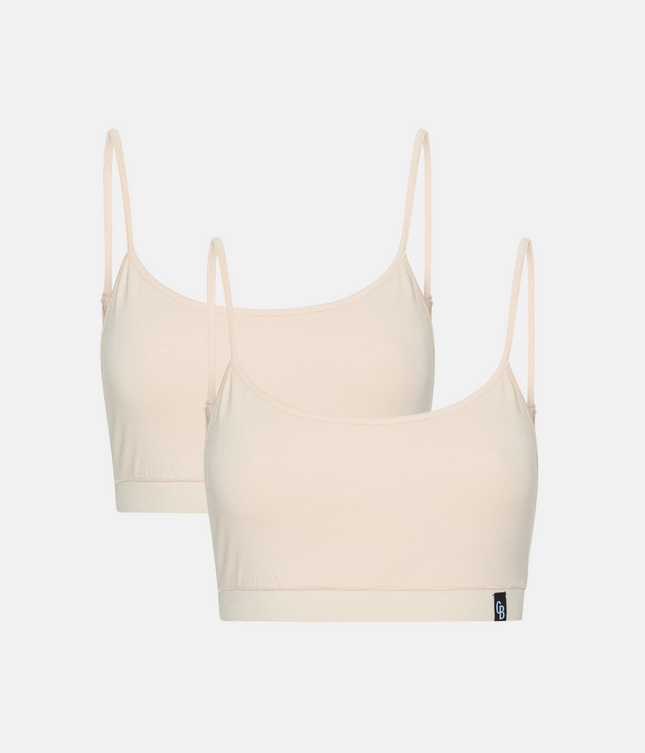 2 stk cream bambus Bh top med tynd strop