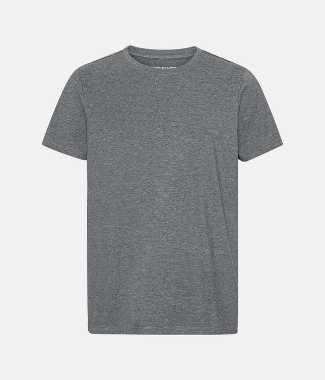 Mørkegrå melange crew neck bambus t-shirt