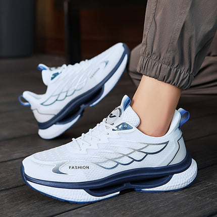 Men'S Stylish Casual Lace-Up Sneakers - Breathable, Comfort Fit Running Shoes For All Seasons