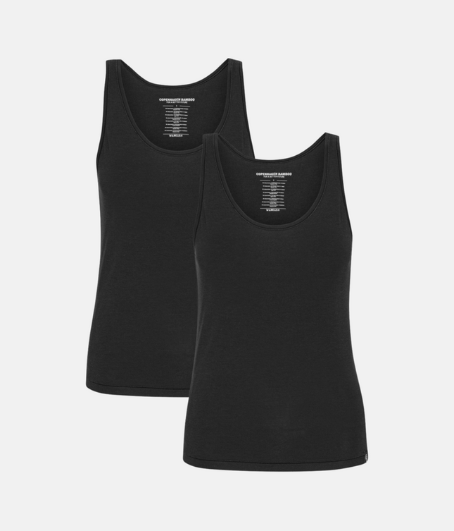 2 stk Sort Bambus Tank Top