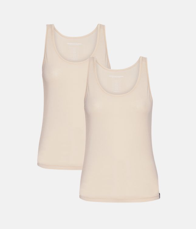 2 stk Creme Bambus Tank Top