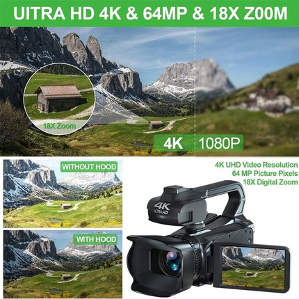 Hot 4k Professional RX200 64MP 18X Zoom 4-Inch Touch Screen Handheld Digital Video Camera Digital Cameras