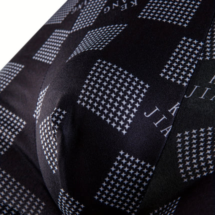 Random 10 Pcs Men's Elastic Flat Angle Boxers, Trendy Print Briefs, Soft & Comfortable & Breathable Underwear For Daily Wear