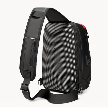 Resilver Men's Large Capacity Chest Bag, Business Shoulder Bag, Casual Sports Waterproof Crossbody Bag