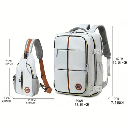 Multifunctional Travel Backpack, Airline-approved Laptop Schoolbag, Outdoor Sports Daypack With Shoes Compartment
