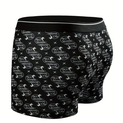 Random 10 Pcs Men's Elastic Flat Angle Boxers, Trendy Print Briefs, Soft & Comfortable & Breathable Underwear For Daily Wear