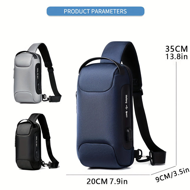 1pc Waterproof Waist Bag, Anti-Theft Chest Bag With Password Lock, Perfect Valentine's Day Gift