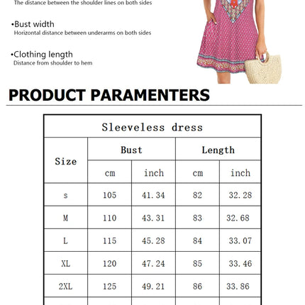 Women's Summer Bohemian Beach Print Dress