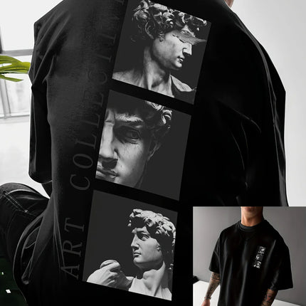 Men's Street Style Loose-Fit T-Shirt with Unique Back Print Breathable Polyester Machine Washable Fashionable casual sportswear