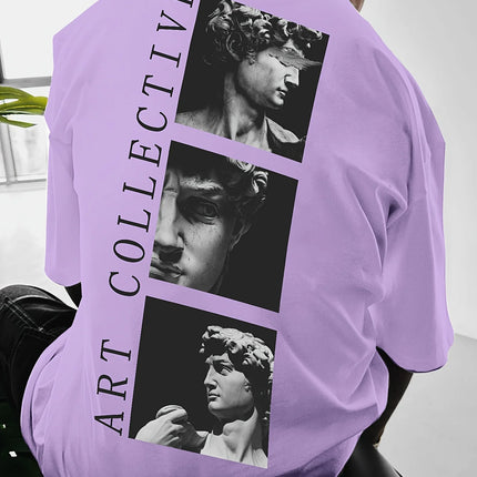 Men's Street Style Loose-Fit T-Shirt with Unique Back Print Breathable Polyester Machine Washable Fashionable casual sportswear