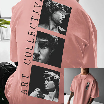 Men's Street Style Loose-Fit T-Shirt with Unique Back Print Breathable Polyester Machine Washable Fashionable casual sportswear