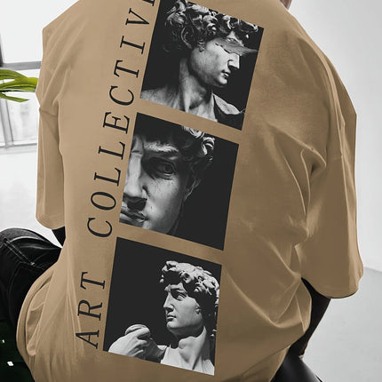 Men's Street Style Loose-Fit T-Shirt with Unique Back Print Breathable Polyester Machine Washable Fashionable casual sportswear