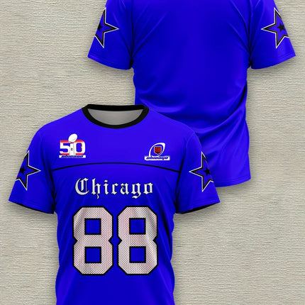 Men's Casual Crew Neck T-Shirt 88 Print Polyester Knit Fabric Slight Stretch Short Sleeve Weekend Wear Spring Fall Streetwear