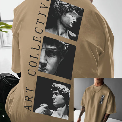 Men's Street Style Loose-Fit T-Shirt with Unique Back Print Breathable Polyester Machine Washable Fashionable casual sportswear