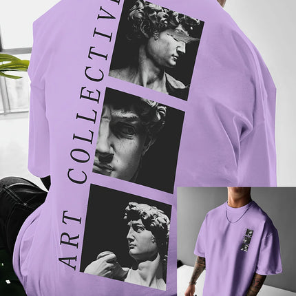 Men's Street Style Loose-Fit T-Shirt with Unique Back Print Breathable Polyester Machine Washable Fashionable casual sportswear