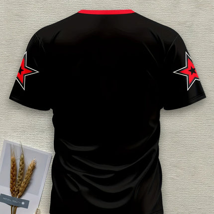 Men's Casual Crew Neck T-Shirt 88 Print Polyester Knit Fabric Slight Stretch Short Sleeve Weekend Wear Spring Fall Streetwear