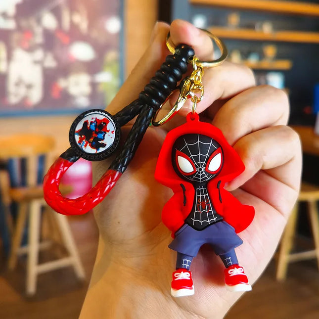 Marvel Spiderman Cartoon Keychain Handsome Superheroes Key Ring Charm Ornaments Jewelry Schoolbag Decoration Toys Holiday Gifts