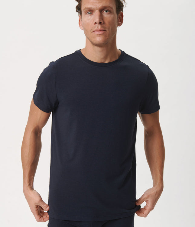 Navy crew neck bambus T-shirt