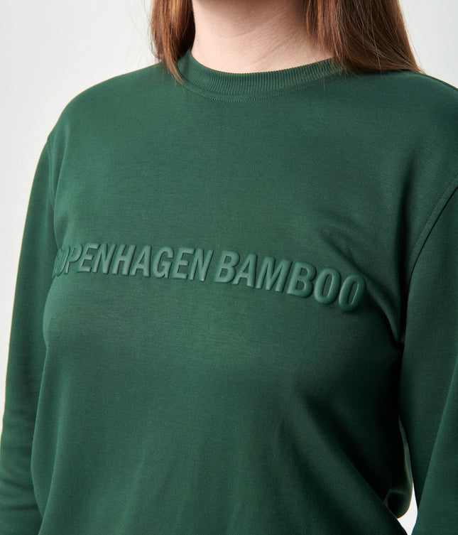 Grøn bambus sweatshirt med logo