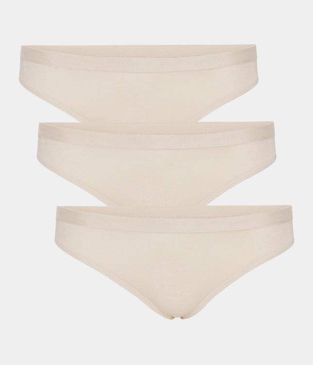 3 stk creme bambus g-streng trusser