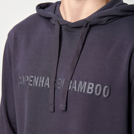 Mørkegrå bambus hoodie med logo