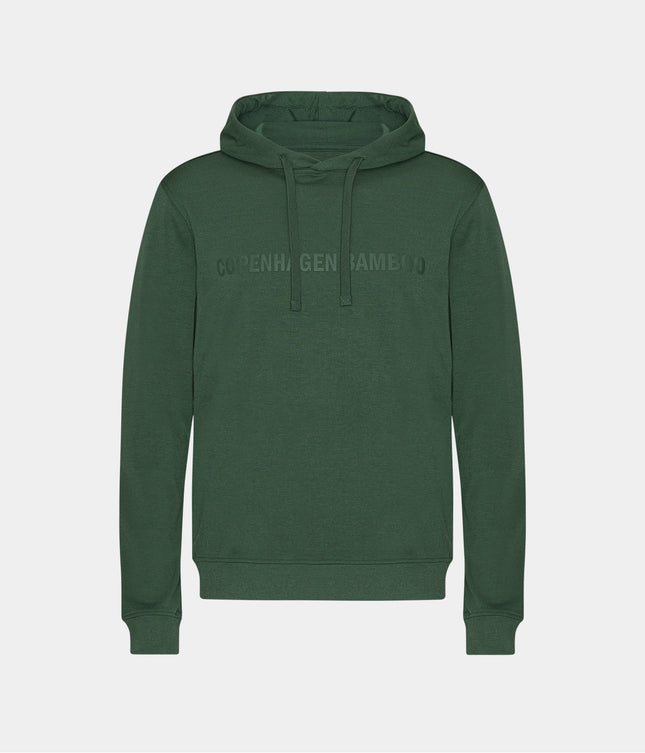 Grøn bambus hoodie med logo