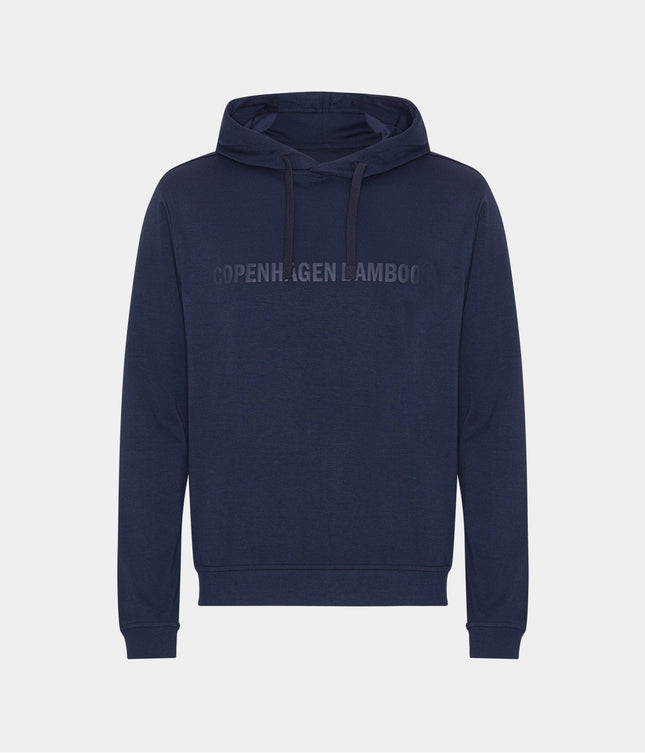 Navy bambus hoodie med logo