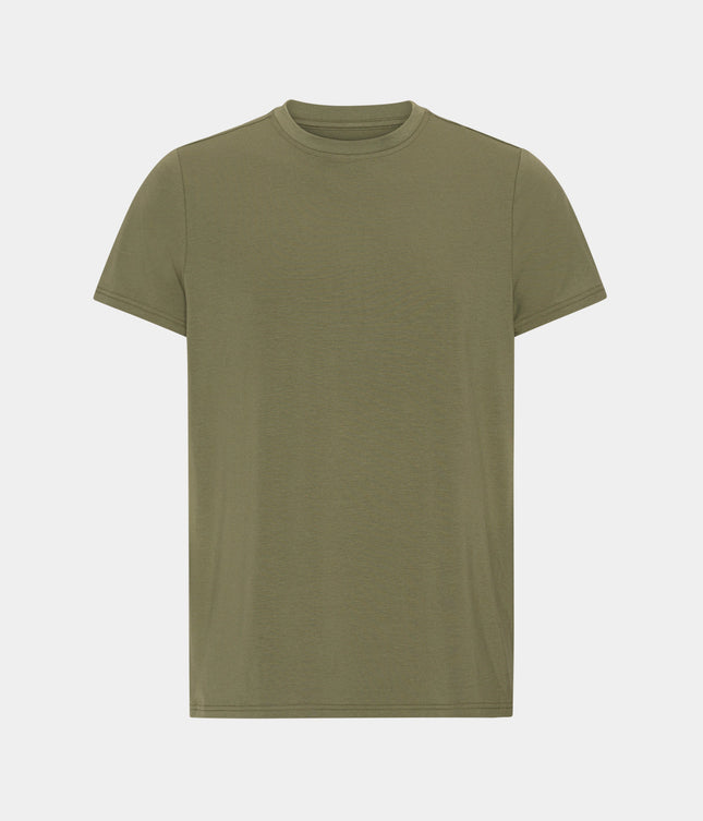 Oliven crew neck bambus T-shirt