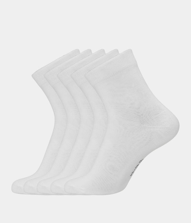 5 par hvide bambus strømper (Low cut)