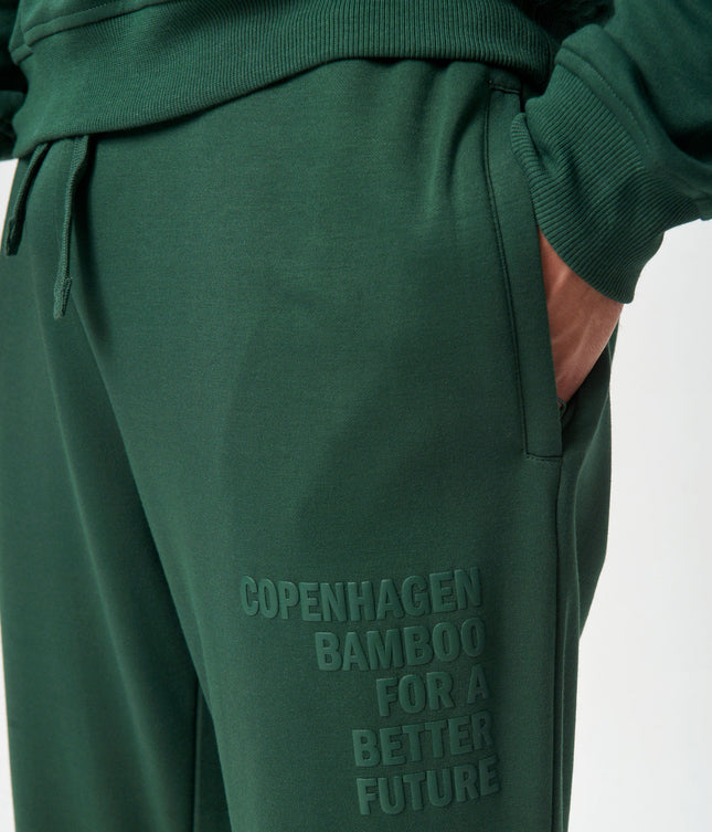 Grønne bambus sweatpants med logo