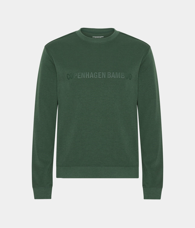Grøn bambus sweatshirt med logo