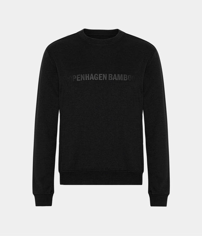 Sort bambus sweatshirt med logo