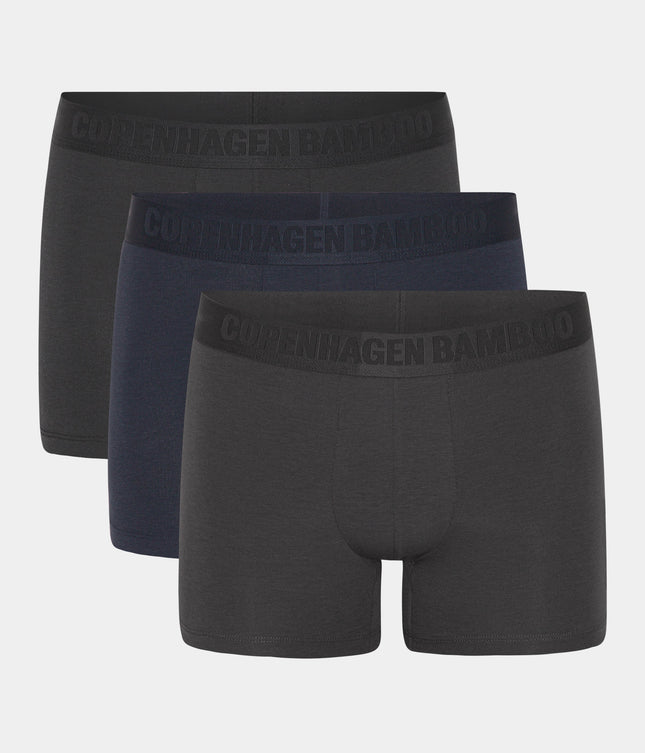 3 par bambus underbukser i sort - grå - navy